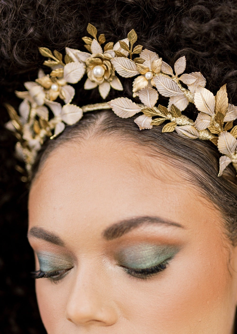 wedding flower crown with roses on headband for toronto brides