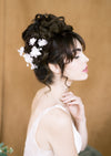 silk organza wedding hair clip for lace dress