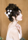 silk organza wedding hair clip for lace dress