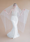ivory handkerchief bridal veil with blusher - handmade in toronto ontario canada - blair nadeau bridal adornments 