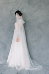 Ivory Boho Style Wedding Veil Narrow Soft Tulle Draped Cowl - Made in Toronto Ontario Canada - Blair Nadeau Bridal - Whitney Heard Photography
