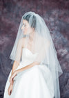 ivory short blusher wedding veil for jewish weddings