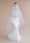 waltz length white blusher veil with raw cut edges made in toronto canada