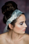 Ivory Crystal Beaded Lace Tulle Bridal Headband Veil - Handmade in Toronto Canada - Blair Nadeau Bridal Adornments - Whitney Heard Photography