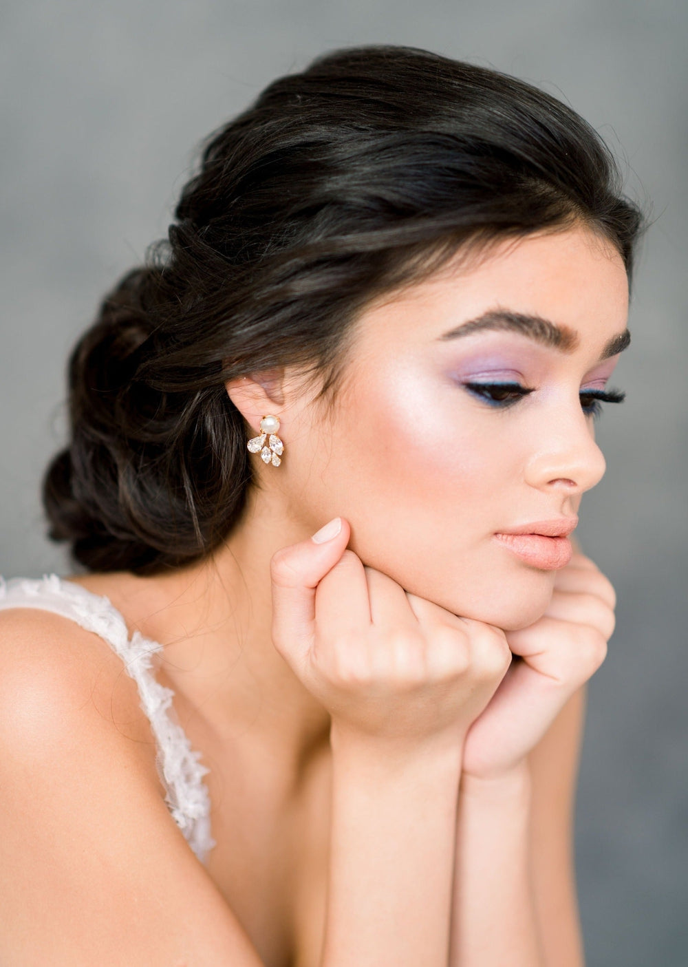 simple classic bridal earrings for weddings in canada