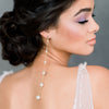 Long gold pearl wedding earrings for brides in canada 