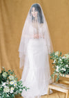 fine art soft drapey wedding veil with blusher for canadian brides