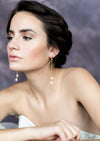 silver long pearl bridal earrings with pearl stud for weddings in canada