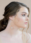 silver long freshwater baroque keshi pearl chain drop earrings - blair nadeau bridal adornments - whitney heard photography