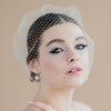ivory birdcage bandeau style bridal veil with pearl combs - made in toronto ontario canada - blair nadeau bridal adornments - whitney heard photography