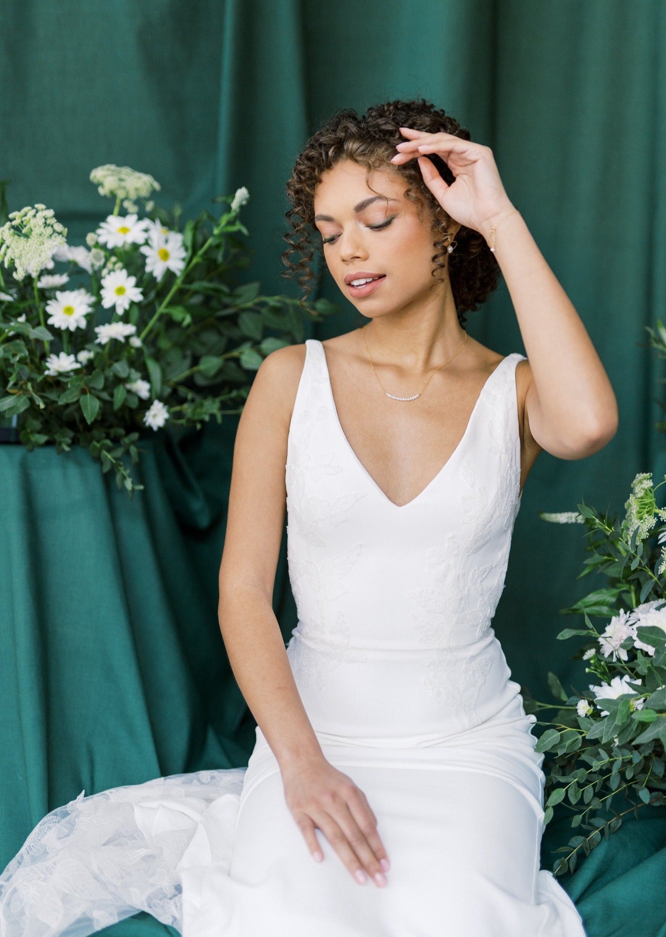 classic simple bridal necklace earrings and bracelet for brides in canada