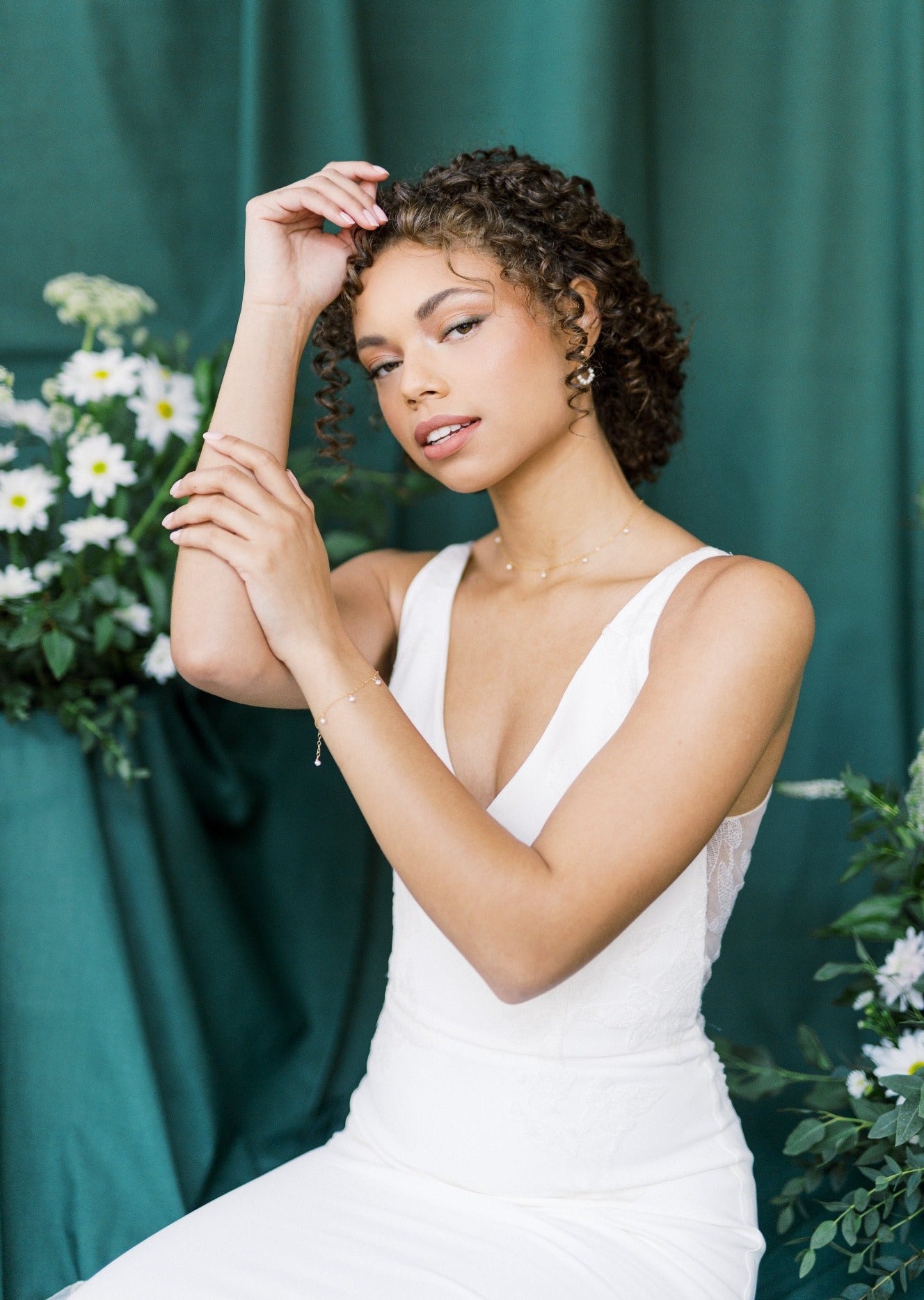 minimalist bridal jewelry set for modern cool brides