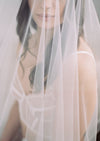 cathedral length extra long bridal drop veil with blusher. made in toronto by blair nadeau 