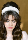 off white vintage inspired lace bridal hairband