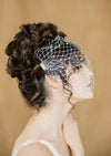 ivory pearl beaded birdcage veil for weddings