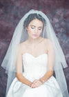 white wedding veil with blusher for modern brides
