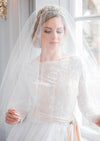 fingertip length wedding veil to wear with bridal crown
