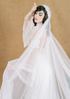 dramatic extra full off white english net juliette veil for boho brides in canada 