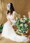 ivory courthouse bridal veil for short wedding dress