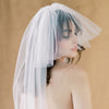 vintage inspried waltz ballet length sheer tulle wedding veil with mini chin length blusher veil. Handmade in Toronto Canada by Blair Nadeau Bridal Adornments