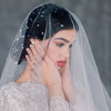 statement crystal and pearl wedding veil for modern brides