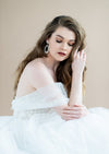 White and Rose Gold Oversized Large Pearl Teardrop Bridal Earrings - Handmade in Toronto Ontario Canada - Blair Nadeau Bridal Adornments - Whitney Heard Photography