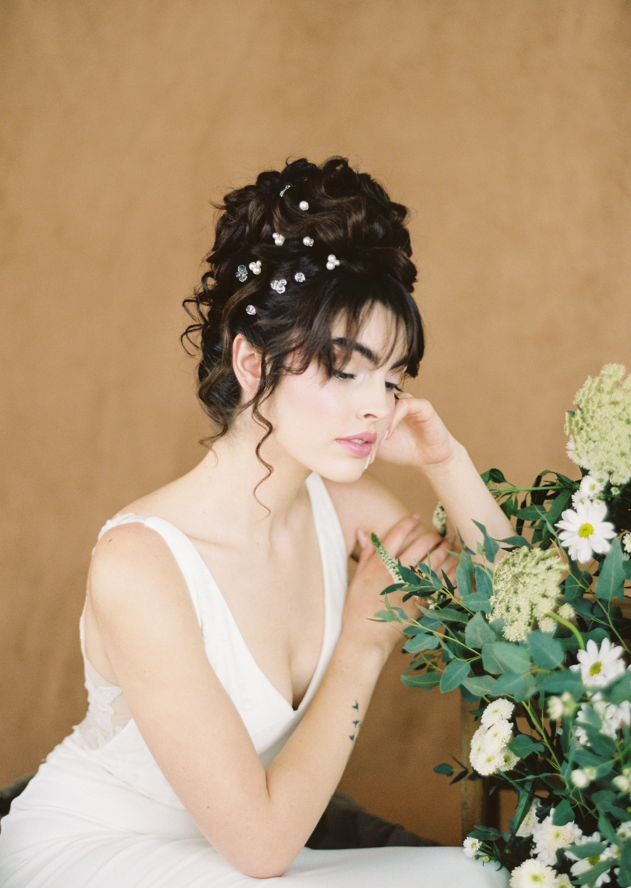 pearl hairpins for brides hair