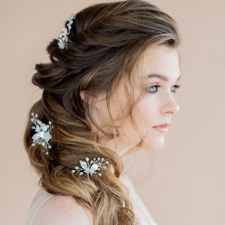 CAMERON Floral Bridal Hair Pins – Blair Nadeau Bridal Adornments