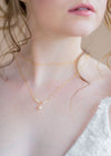 double layer pearl wedding necklace for brides
