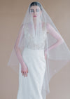 cathedral length drop veil with scattered pearls for weddings in toronto