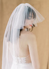 made in canada, sheer tulle wedding veil with blusher