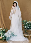canadian juliet cap bridal veil with double layer blusher for boho wedding dress