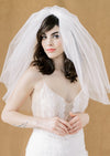 retro inspired pouf shoulder length wedding veil for canadian brides