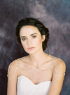 Rose Gold Teardrop Bridal Shoulder Necklace - Handmade in Toronto Canada - Blair Nadeau Bridal Adornments - Whitney Heard Photography