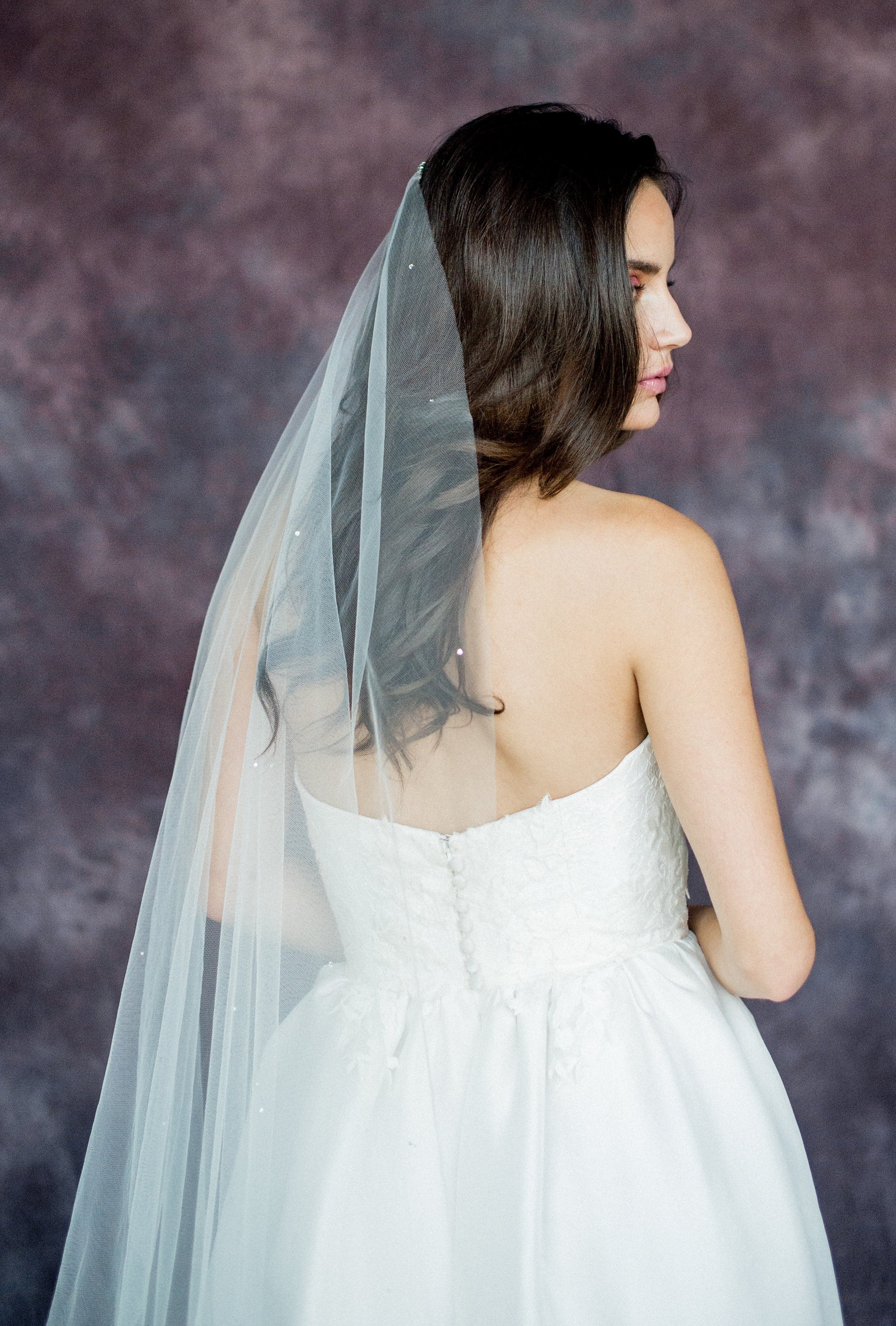 Scattered Crystal Bridal Veil - Handmade in Toronto Canada - Blair Nadeau Bridal Adornments - Whitney Heard Photography