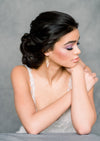 crystal and pearl dangle wedding earrings for classic brides