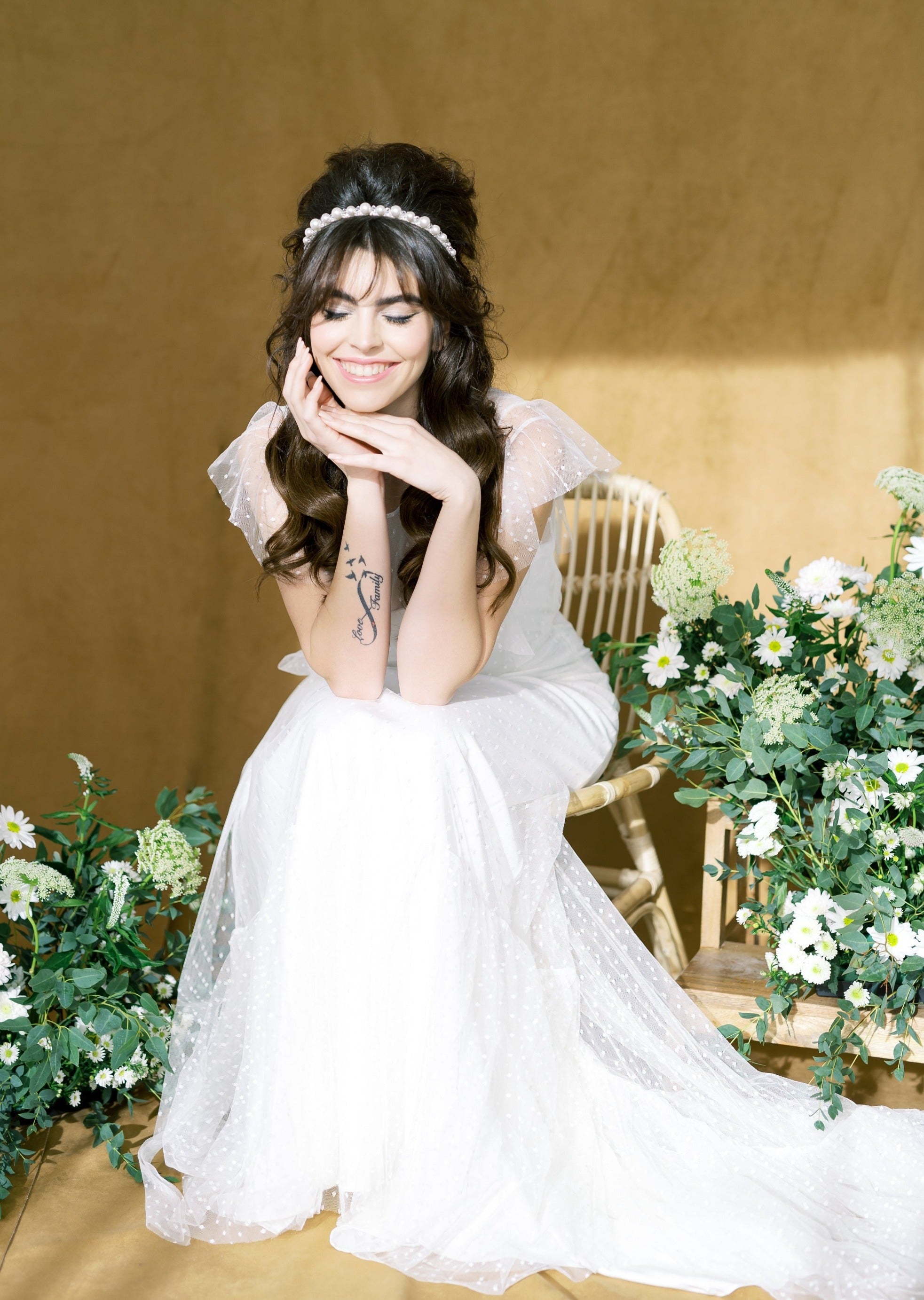 pearl headpiece handmade in canada for romantic wedding dresses