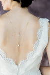 rose gold freshwater pearl drop bridal back necklace for weddings in canada