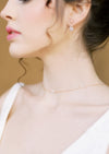 dainty rose gold crystal choker necklace for modern wedding dress