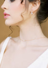 dainty crystal beaded bar bridal necklace for bridesmaids