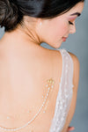gold filigree back necklace with vintage draped pearls 