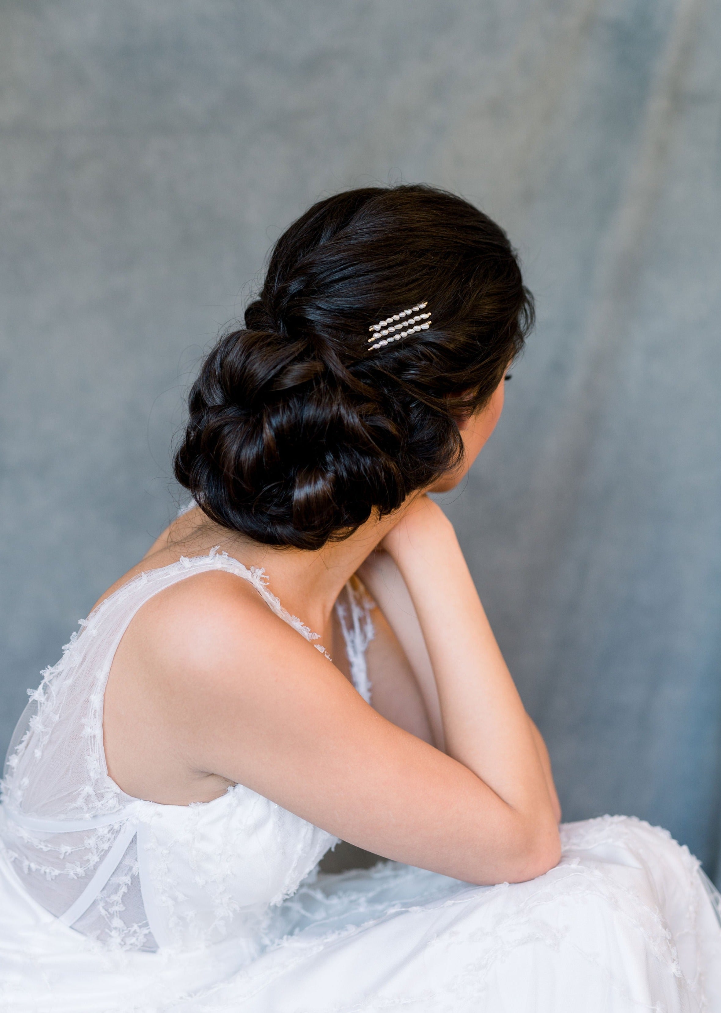 Vintage Freshwater Pearl Bridal Bobby Pin Headpiece Set - Made in Toronto Ontario Canada - Blair Nadeau Bridal 