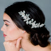 Crystal Leaf Clay Flower Bridal Hair Vine for Updo - available in silver, gold, rose gold and brass made in toronto canada by Blair nadeau bridal adornments