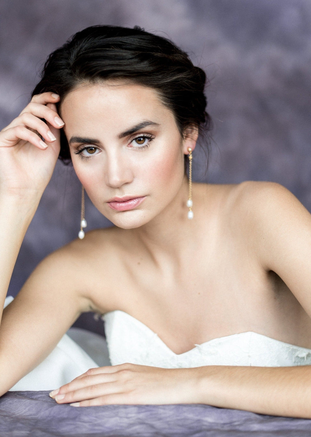 modern freshwater pearl bridal earrings