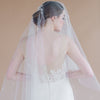 pure white scattered pearl bridal drop veil two tier wedding veil - handmade in toronto ontario canada - blair nadeau bridal adornments
