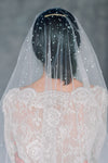 heavy crystal wedding veil with blusher for brides in canada