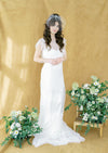 mini birdcage veil with pearl beaded combs for modern weddings