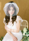 simple vintage retro 1960's style long face veil for brides