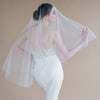 fingertip length scattered white pearl wedding veils for modern brides made in toronto canada by Blair nadeau bridal adornments