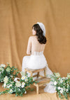 shoulder length mini retro bubble veil for brides